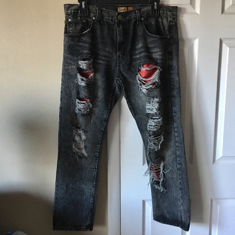Rugby Road Distressed Ripped Rocker Jeans